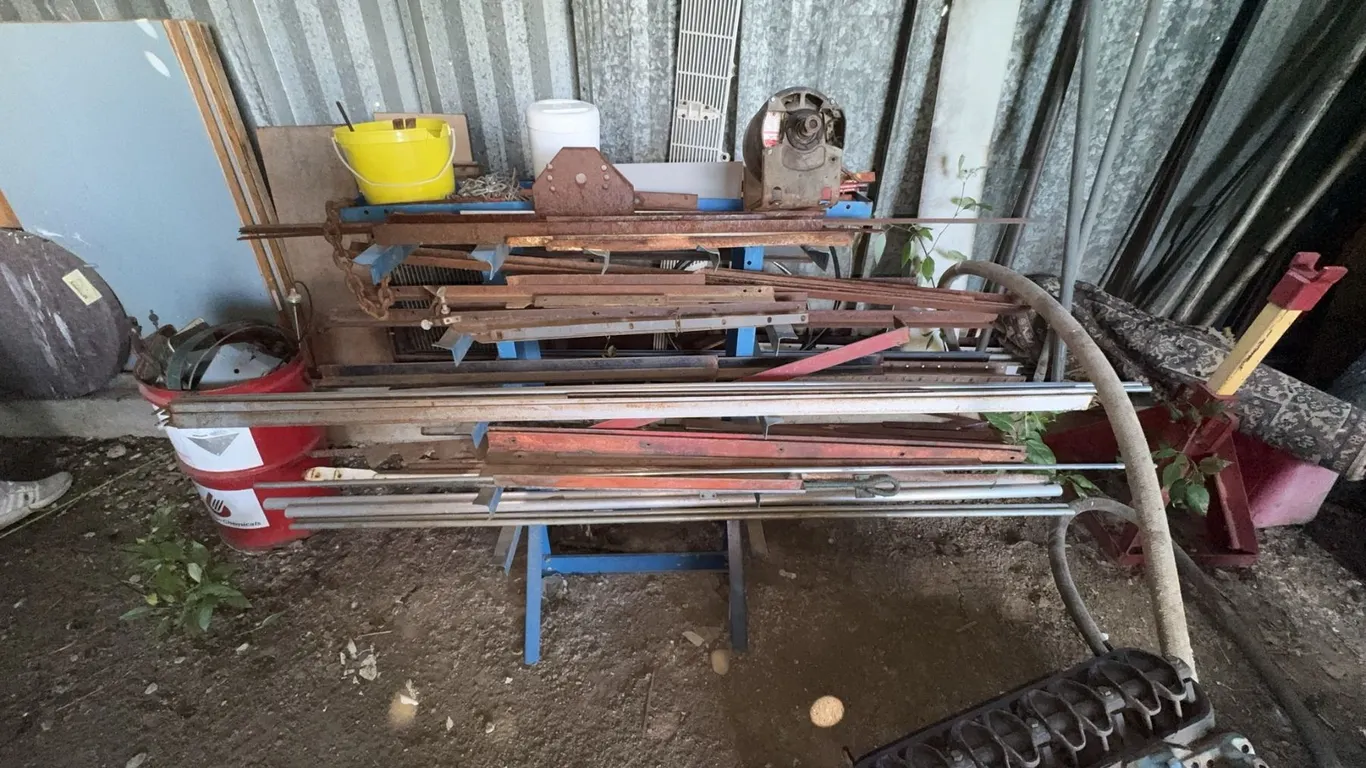 Metal and Wood Scrap With Rack
