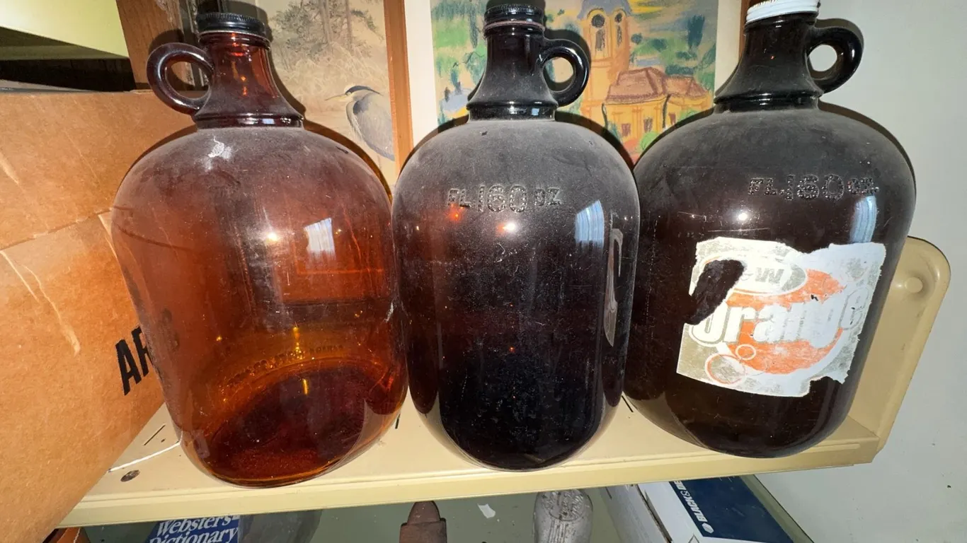 3 Large Glass Carboys with Handles