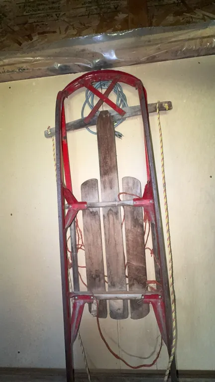 Wood and Metal Sled, 42" x 13"