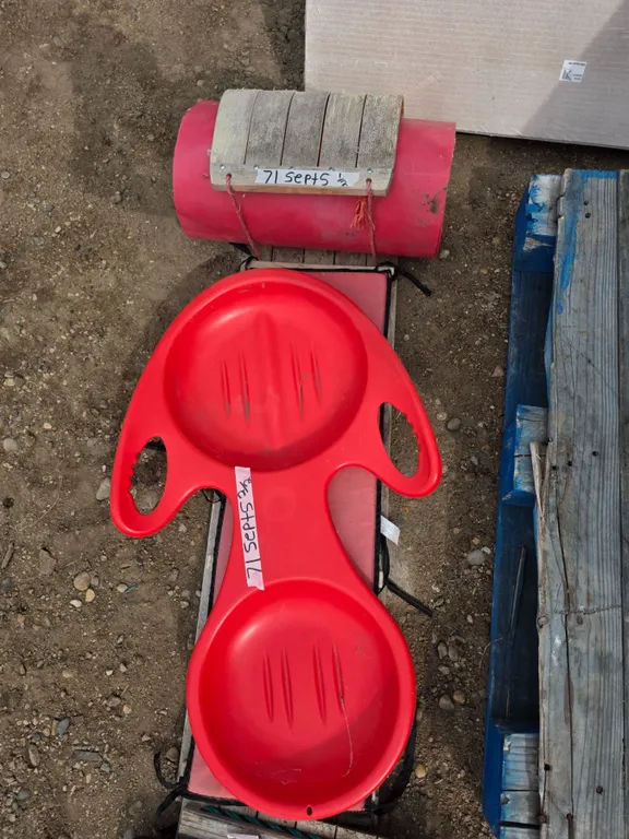 Small tobogan- 3.5ft and plastic sled