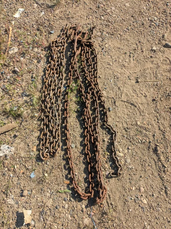 3//8" logging chain pieces and length, no hooks