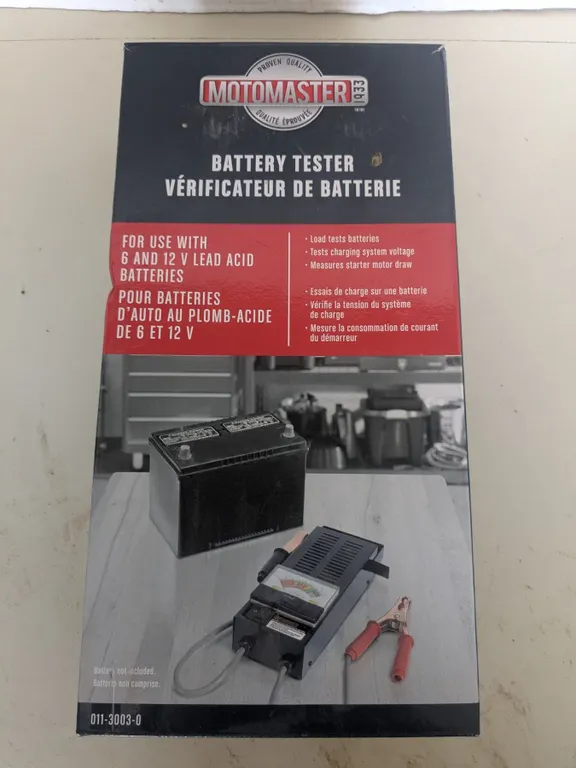 Motomaster battery tester, with original packaging