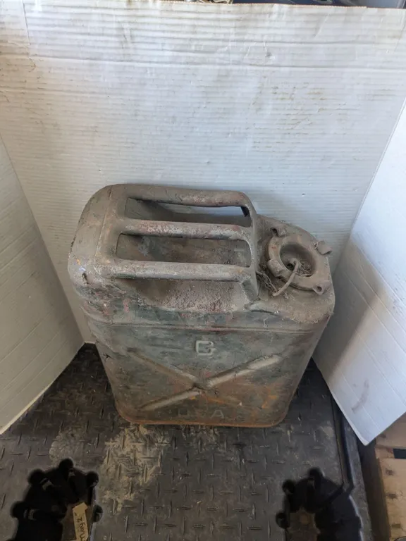 Vintage metal gas can