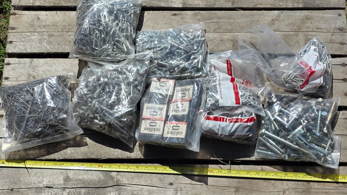 Assorted Hardware Lot – Washers, Bolts, Nails, etc.