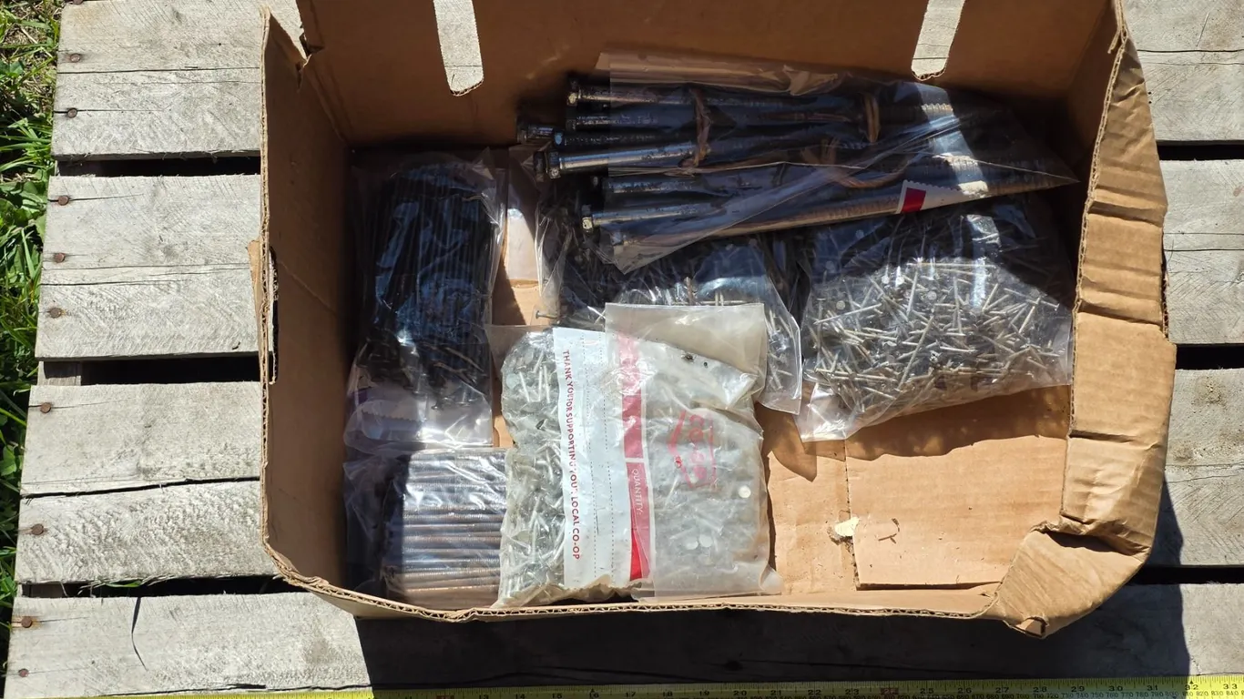 Assorted Hardware Lot – Large Bolts, Nails, etc.