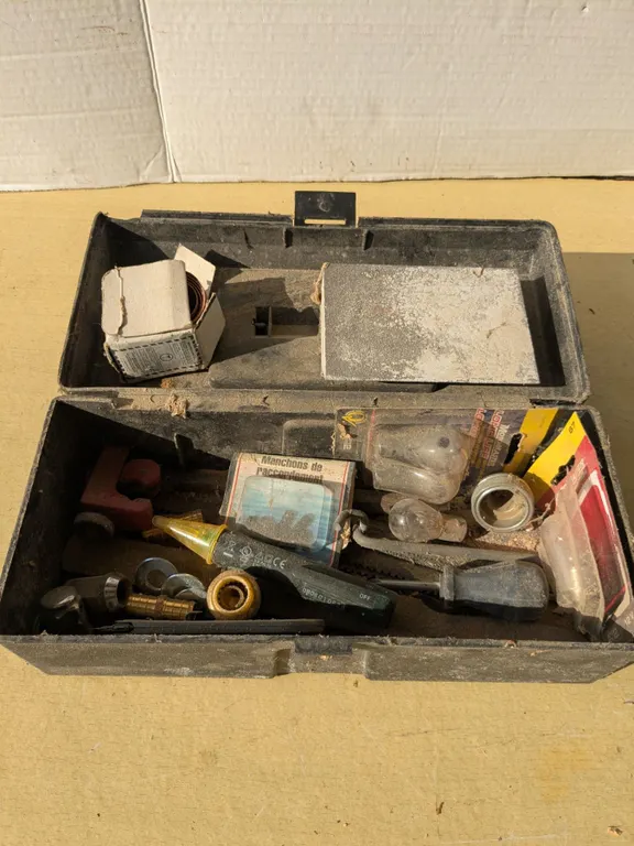 12" tool box with assorted tools