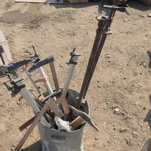 Bucket of longer clamps, squares, etc