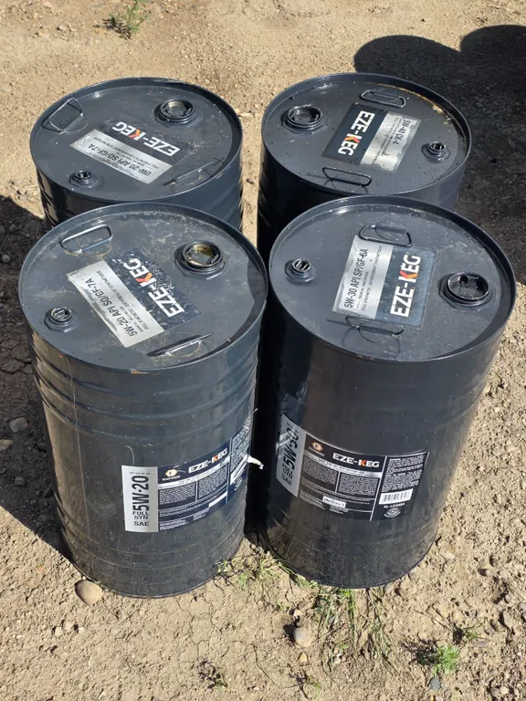 (4) Steel Oil Barrels - 52L - Empty