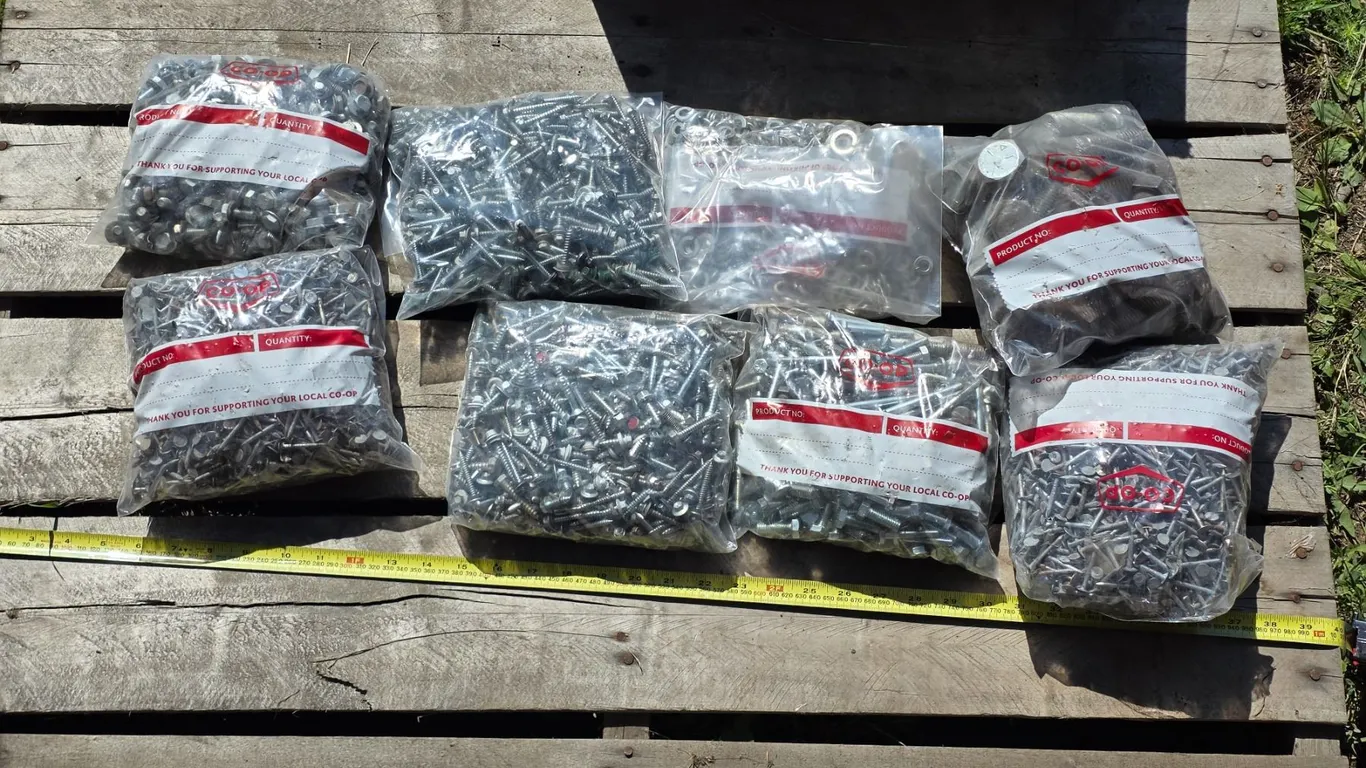 (8) Bags of Assorted Bolts, Nails, Washers, etc.