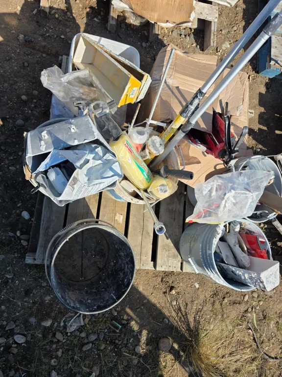 Pallet of drywall equipment and tools