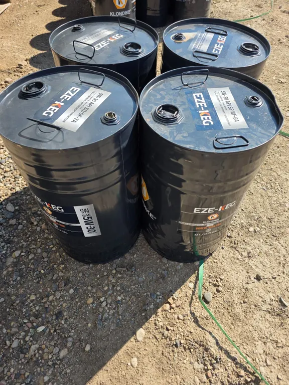4- 52L steel oil drums- empty