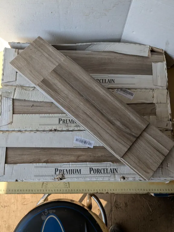 3 boxes plus spares, wood grain pattern tiles