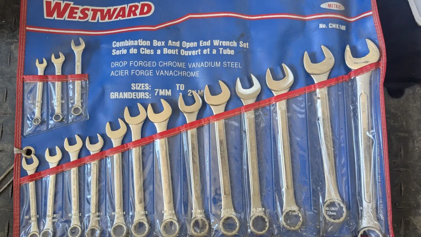 Westward metric wrench set, complete, 7-24mm