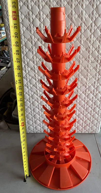 Orange Multi-ties Plastic Bottle Drying Rack.