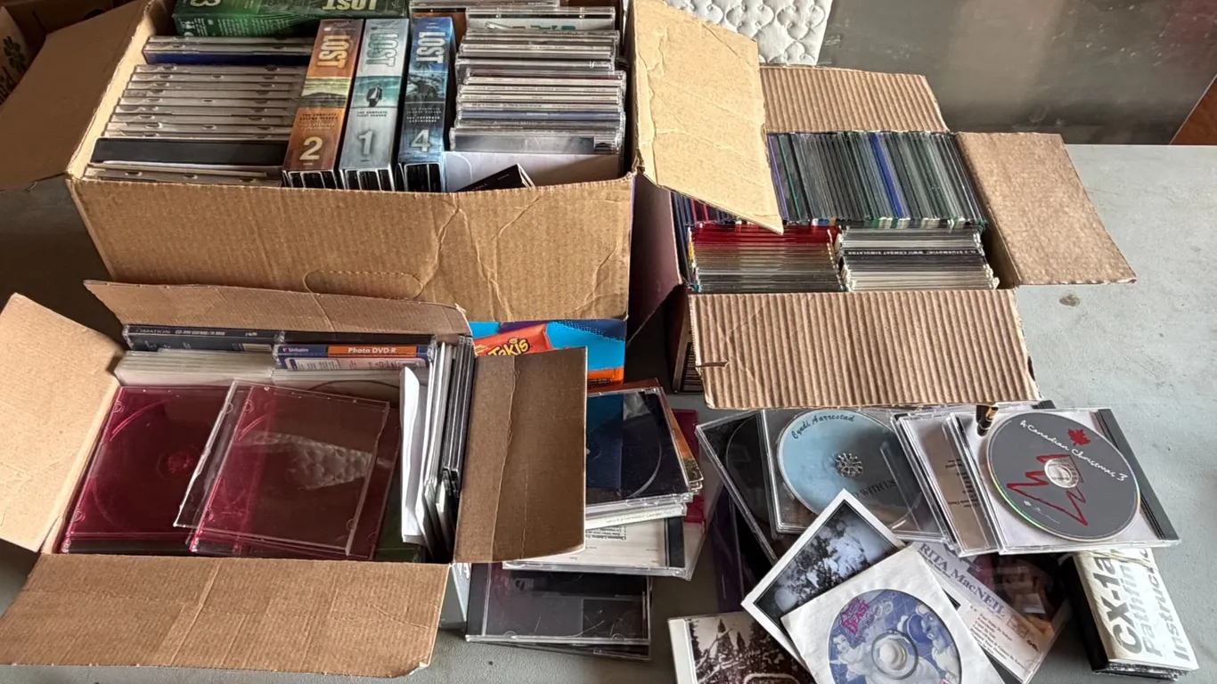 Lot of CD's and DVD's.