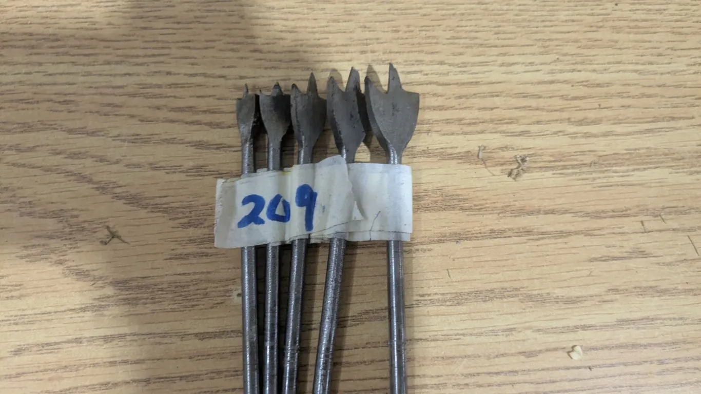 Wood Spade Bit Set – 1”, ¾”, ?”, ½”, ?”