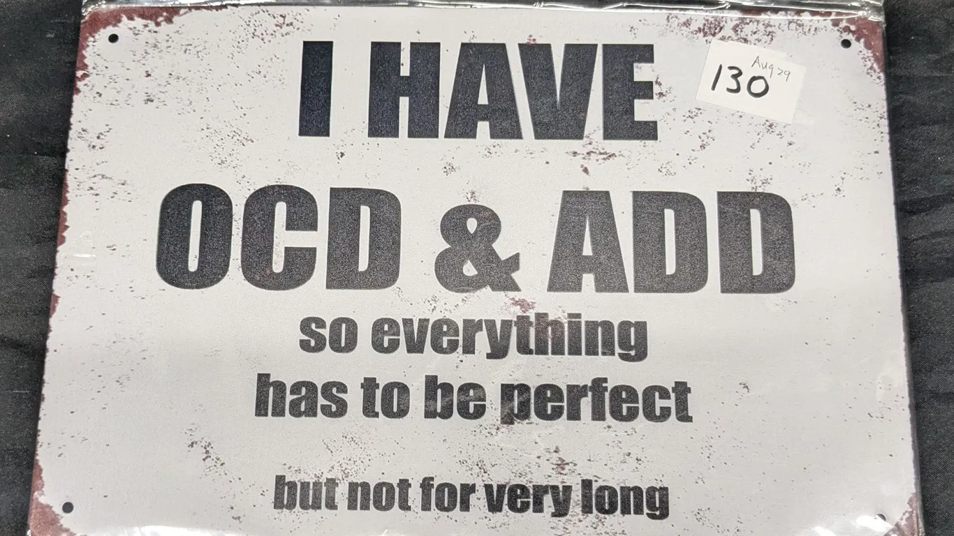 Metal sign, 12x8", OCD