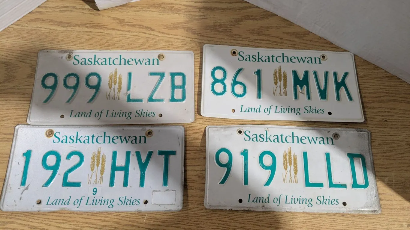 (4) Saskatchewan License Plates
