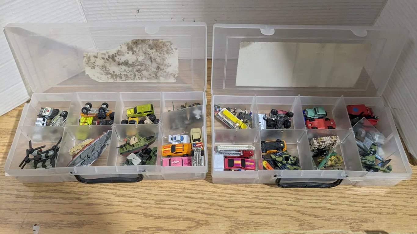 Lot of Toy Vehicles (Micromachines) in Plastic Cases