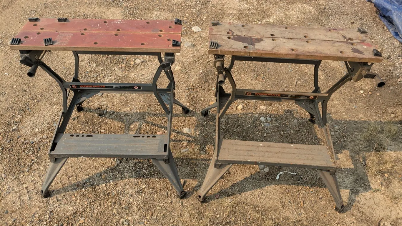 2 portable workcentre and vice work benches