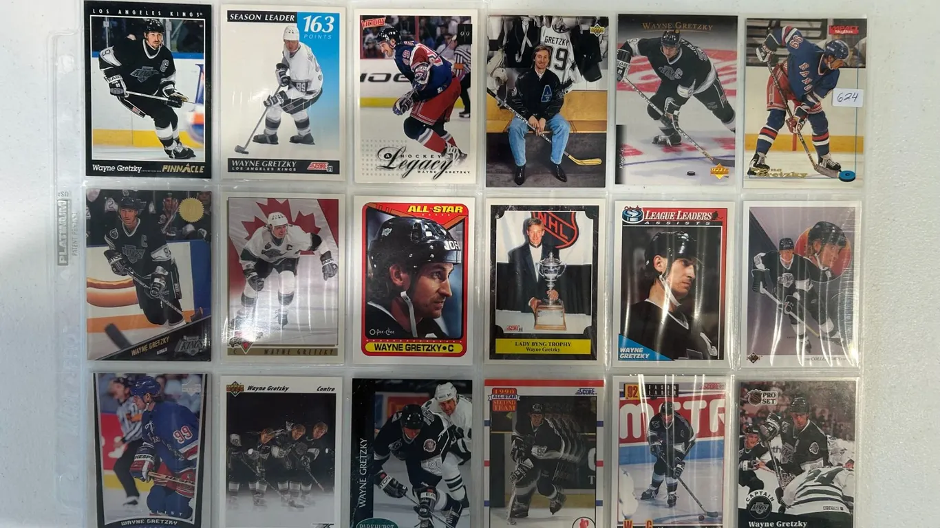 Wayne Gretzky Hockey Cards - 2 Sheets (18 Hockey Cards)