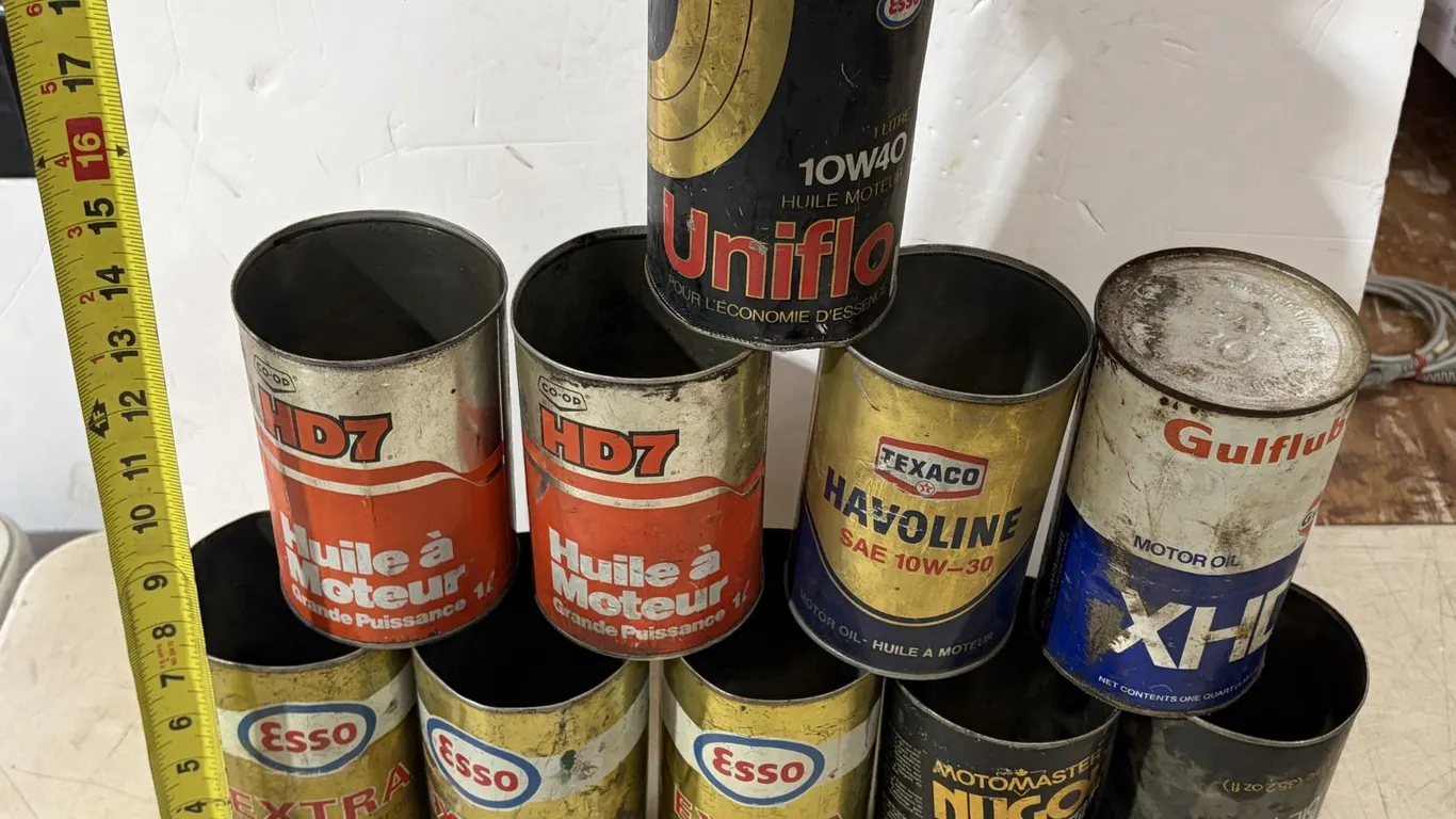 (10) Vintage Oil Tins