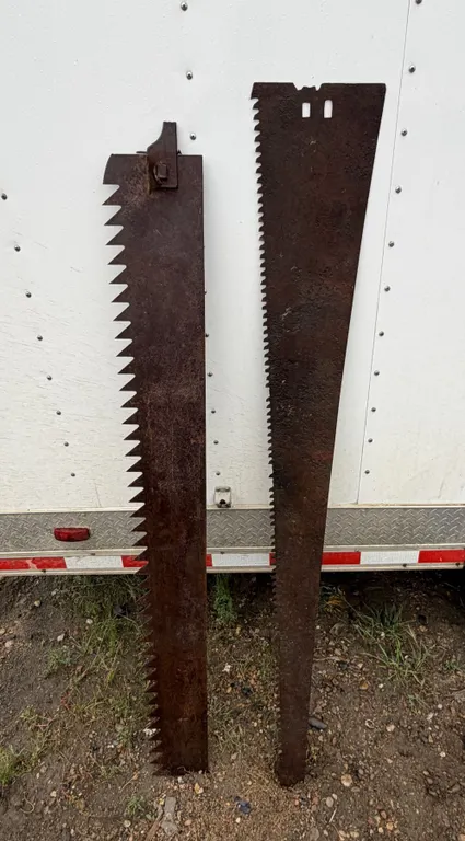 (2) Vintage Logging Saw Blades, 52.5”