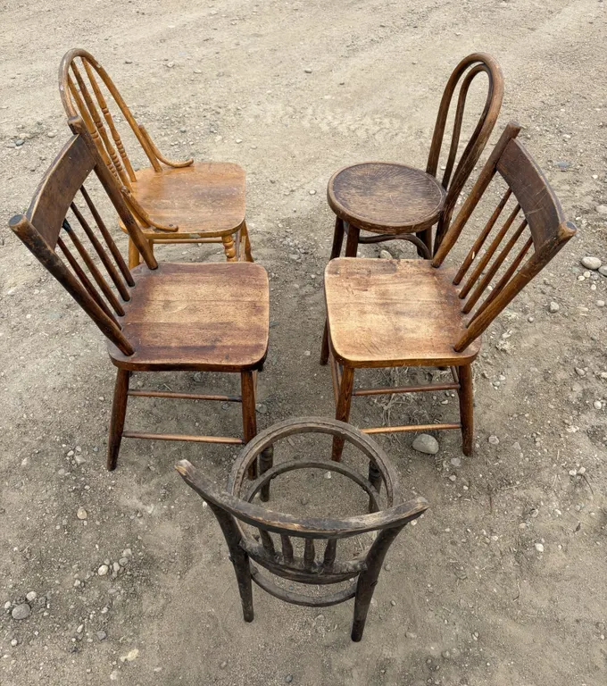 (5) Antique/Vintage Wooden Chairs