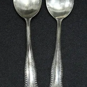 2 STERLING ROSE HANDLE DEMITASSE SPOONS 20.84g