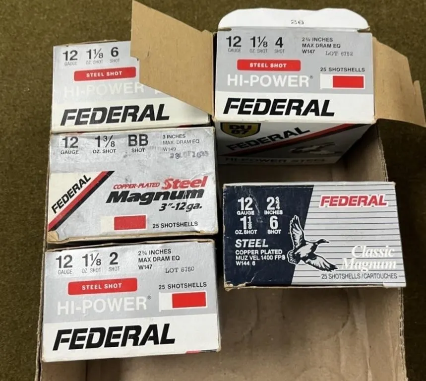 123 rnds Federal 12 ga Steel Shot Shotshells
