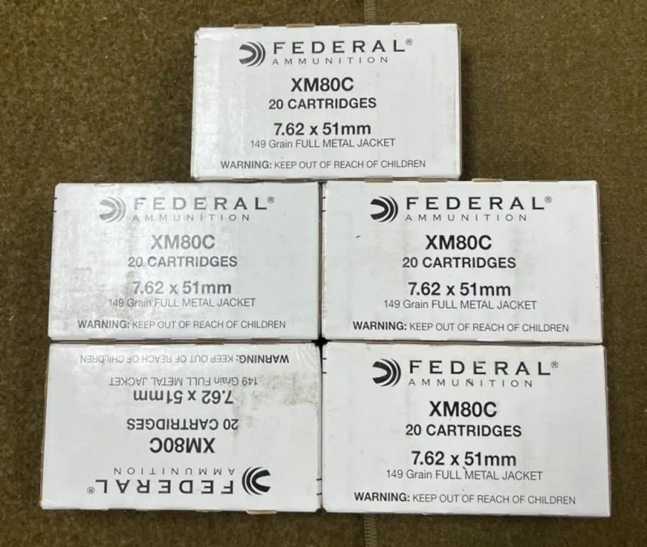 100 rnds Federal 7.62x51mm Ammo
