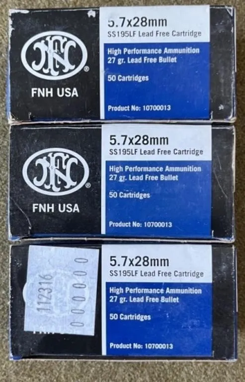 150 rnds FN 5.7x28 Ammo