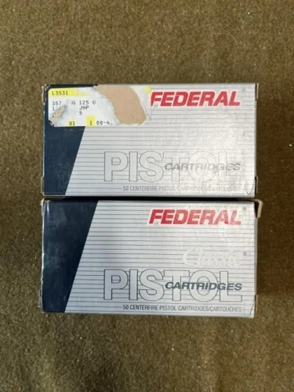 100 rnds Federal .357 Mag HP Ammo