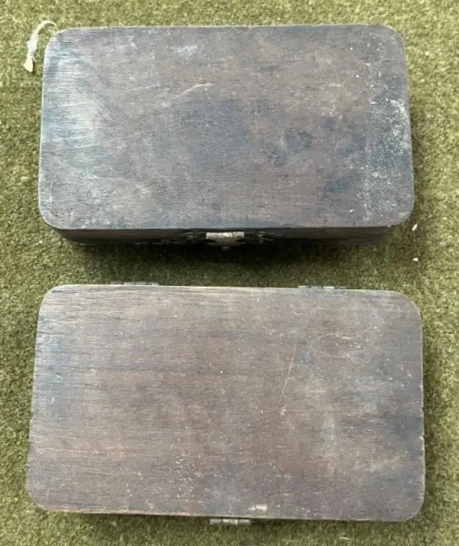 2 - Wood .22 Caliber Cartridge Boxes