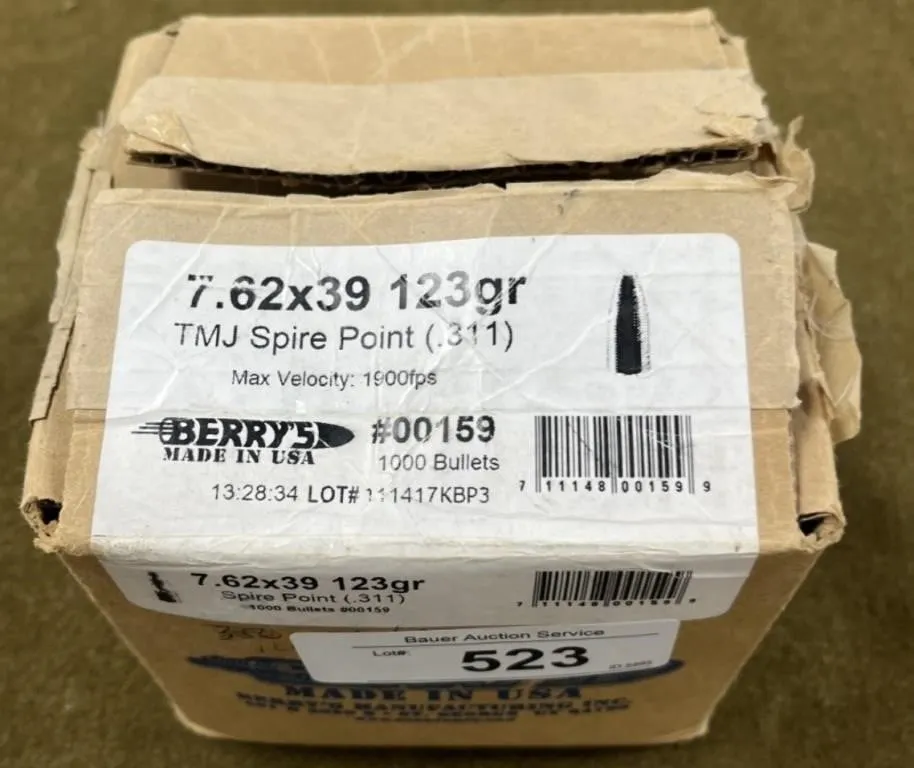 1000ct Berrys 7.62x39 Cal Bullets