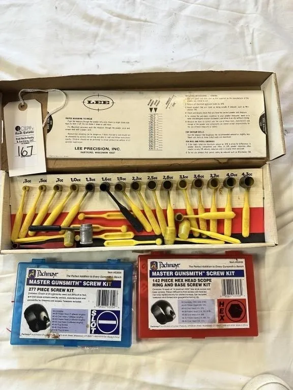 VINTAGE LEE POWDER MEASURE KIT, SCREW KITS