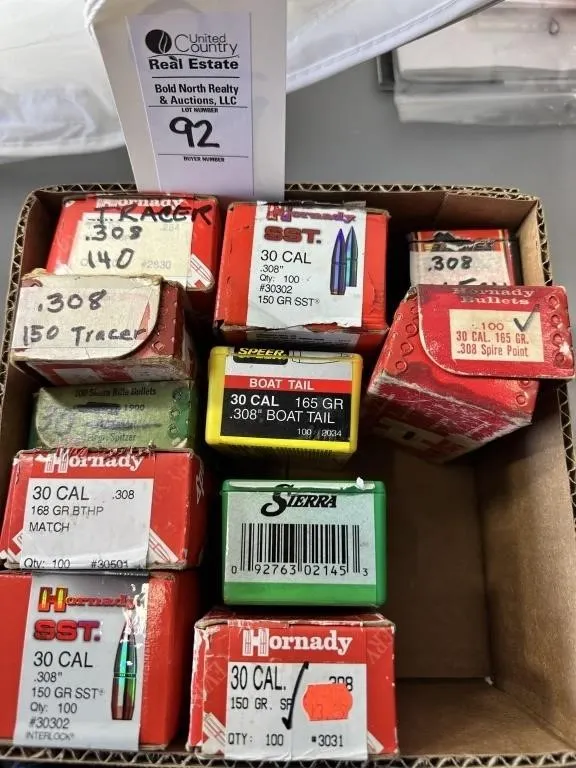 11 BOXES .30 CAL PROJECTILES