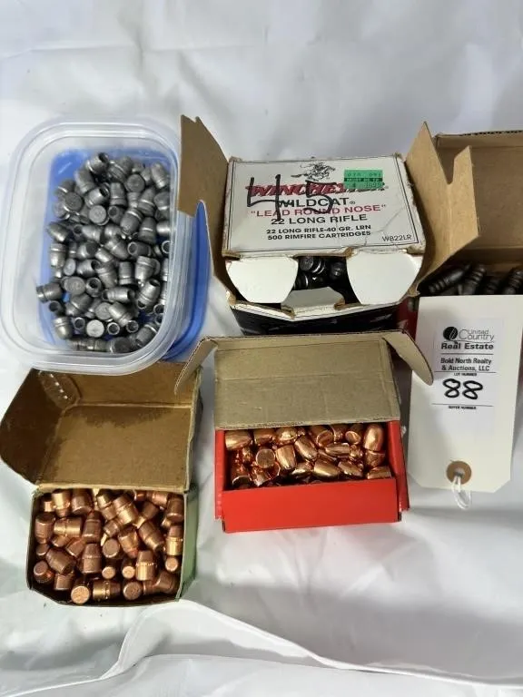 5 CONTAINERS .45 CAL PROJECTILES