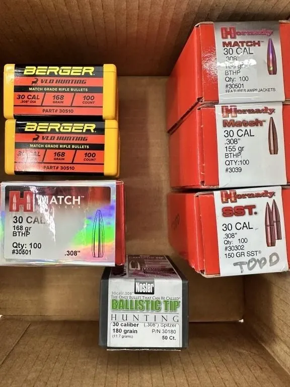 7 BOXES 30 CAL PROJECTILES