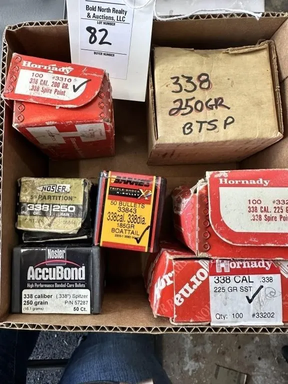 7 BOXES .338 PROJECTILES