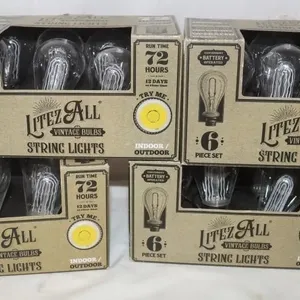 4 LitezAll Bulb String Lights 6pc Sets, All Work