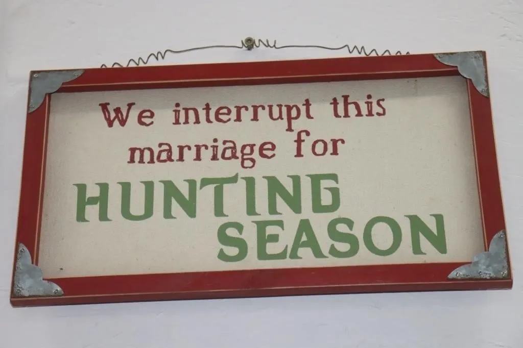 Decorative Hunting Season Wood Sign 17"W x 9.5"H