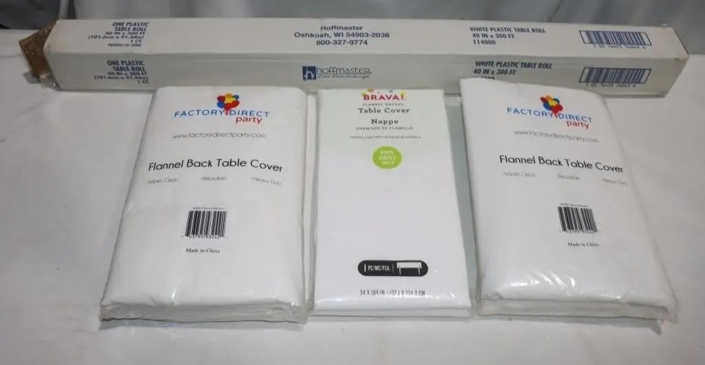 3 Table Covers & Hoffmaster Table Roll
