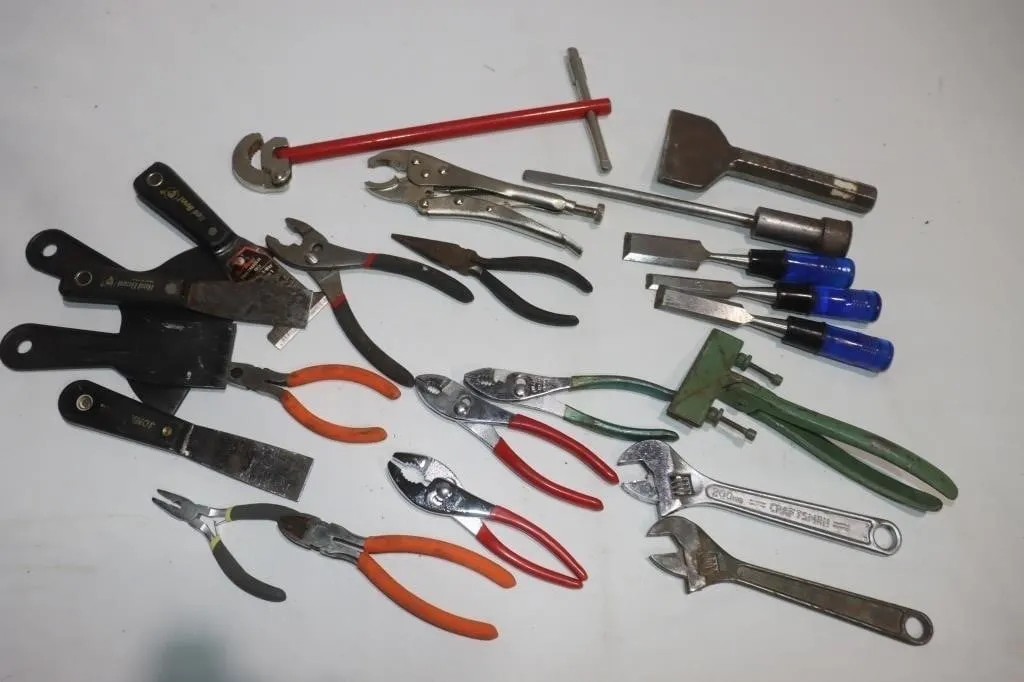 Wrenches, Pliers, Chisels, Putty Knives,...