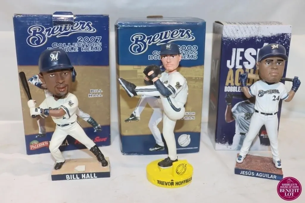 3 Milwaukee Brewers Bobbleheads