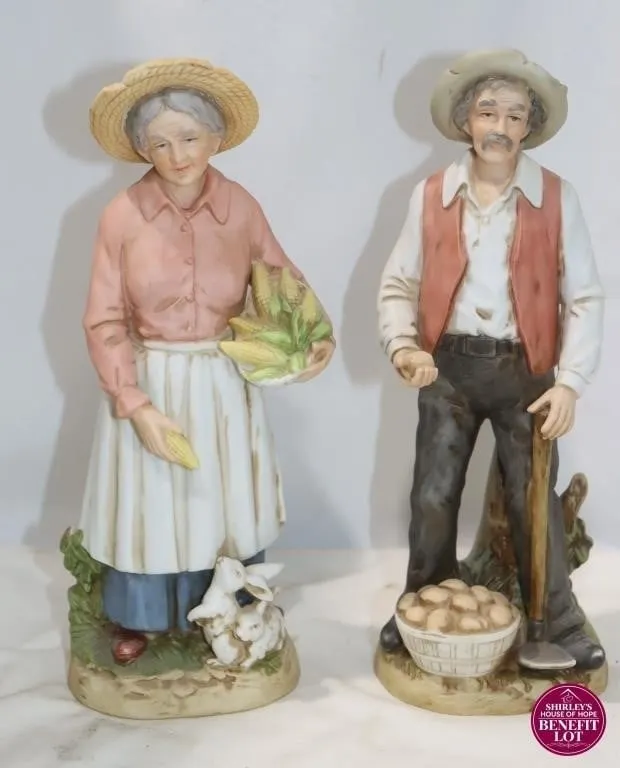 Vintage Homco Farmer and Wife Figures