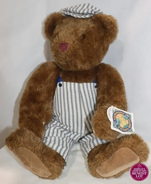Vermont Teddy Bear Co. Plush Bear In Overalls