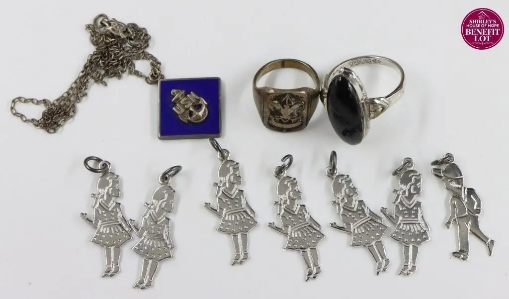 Sterling Silver Charms, Pendant & Rings (0.948oz)