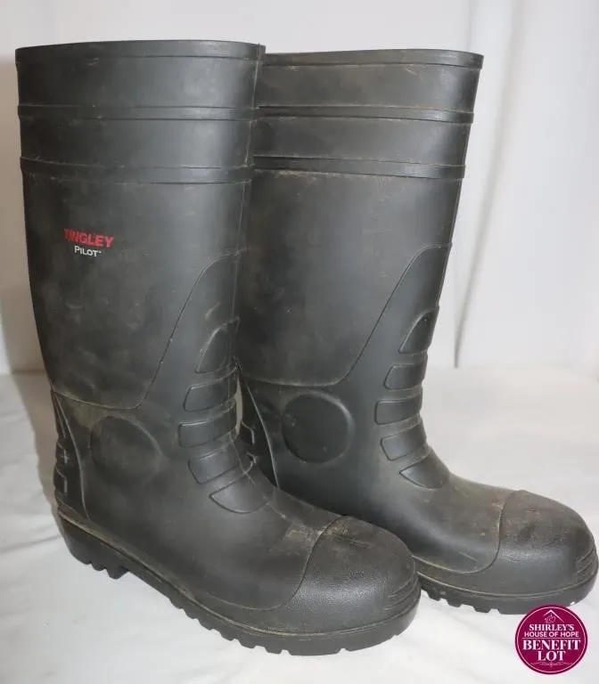 Tingley Pilot Black Rubber Work Boots Size 11