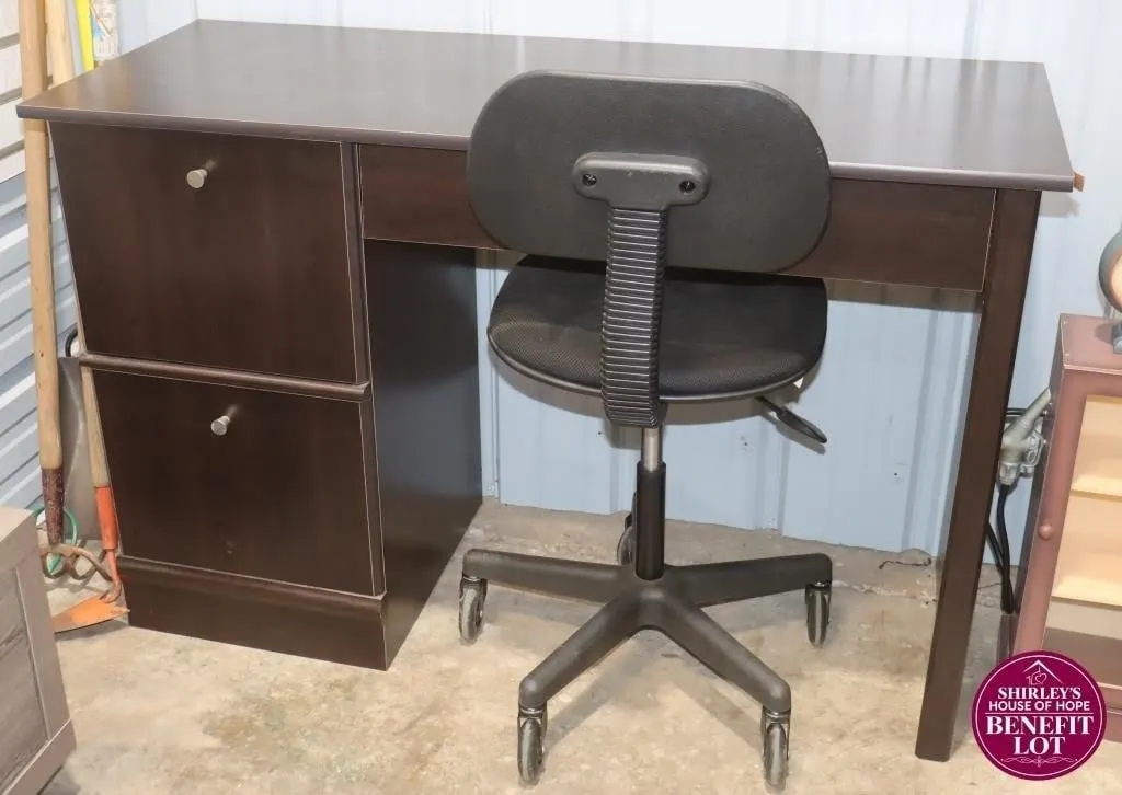 Brown Desk and Chair 47x18.5x30"